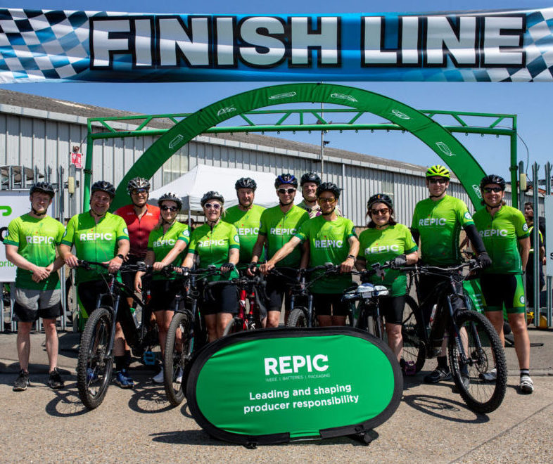 Repic cycling team on the finish line