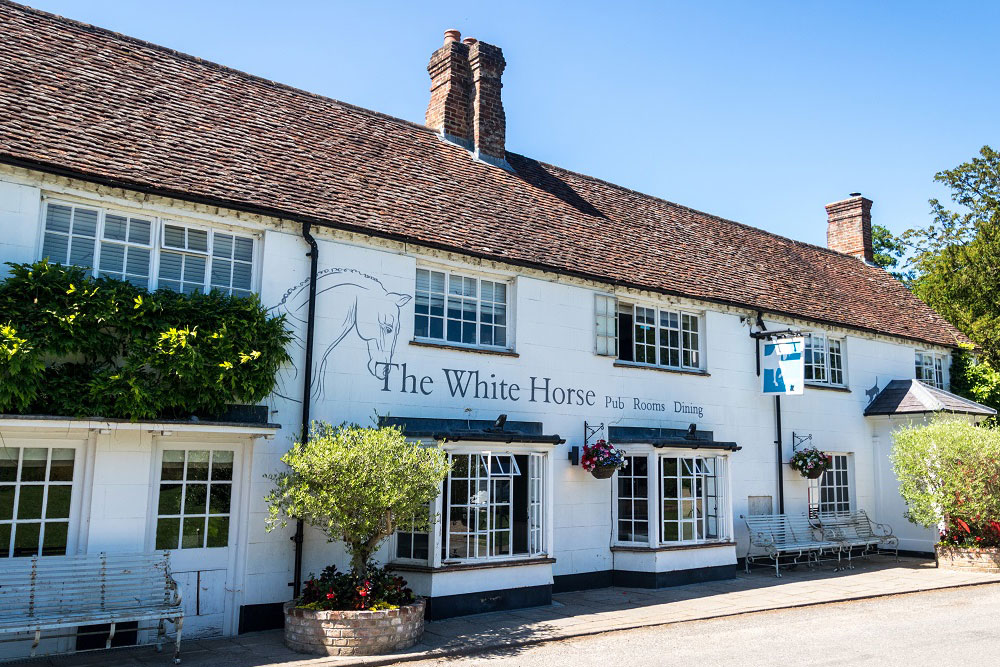 Exterior of The White Horse Pub in the South Downs