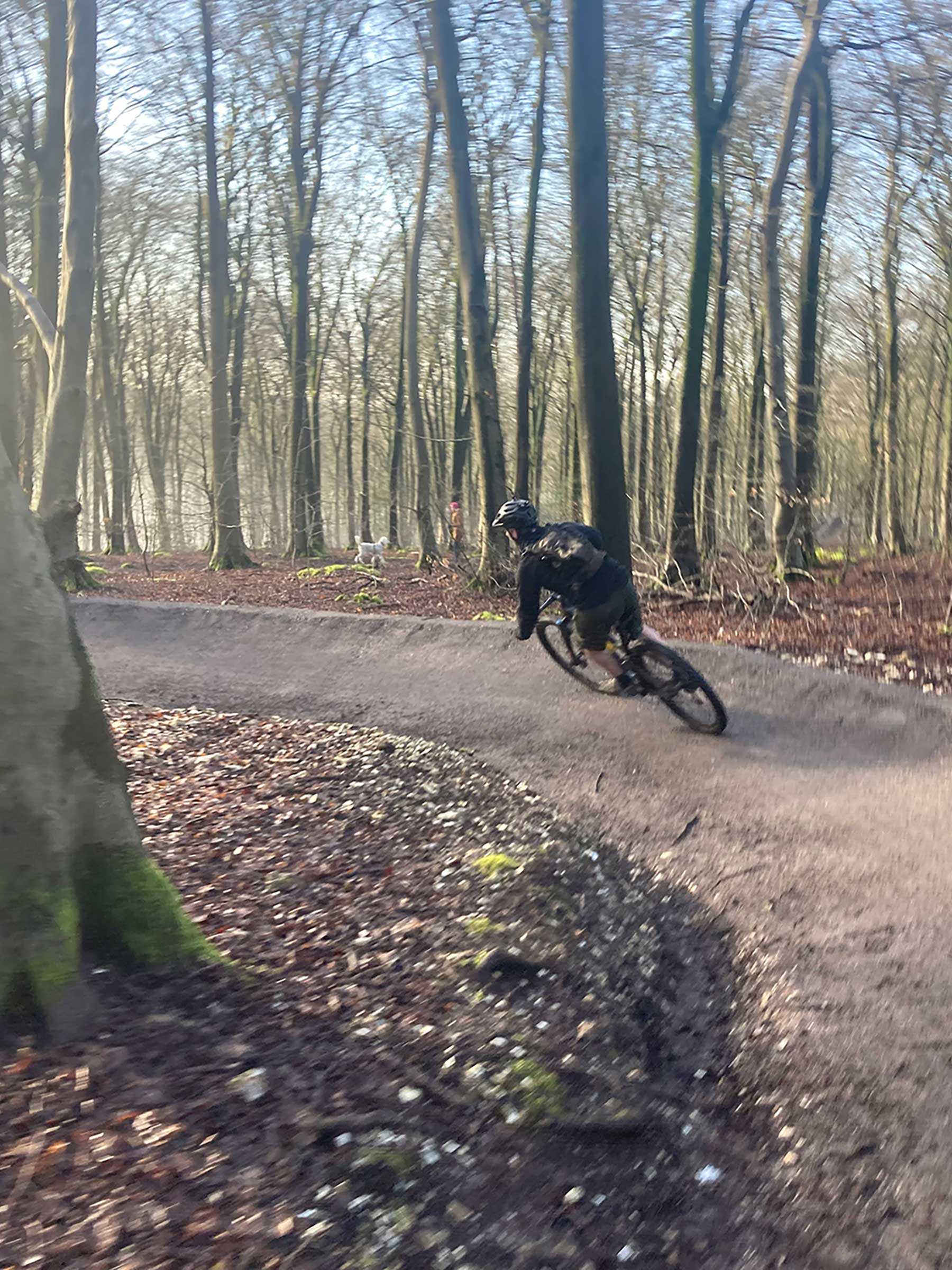 riding the berms on the blue trail at QE
