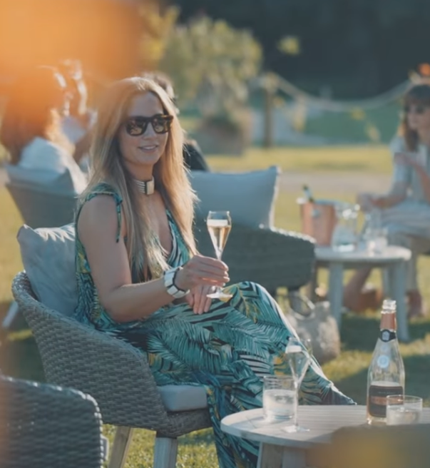 Ladies enjoying champagne at the Ashling Park vineyard
